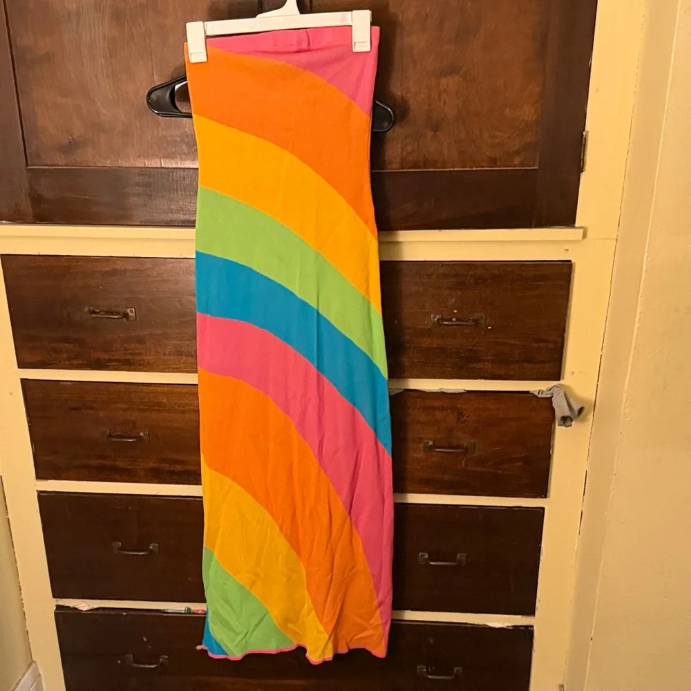Show Me Your MuMu Vibrant Rainbow Maxi Dress - Picture 1 of 5